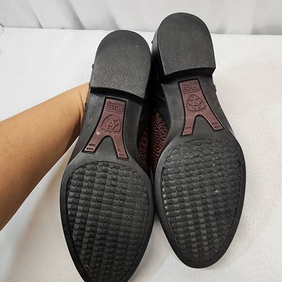 Ariat Women's 9 Brown Leather Woven Rattan Weave Slingback Clog Mules Comfort - Picture 7 of 9